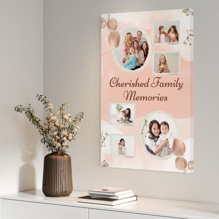 Personalisierte Leinwandbilder mit 6 Familienfotos " Cherished Family Memories", PS119