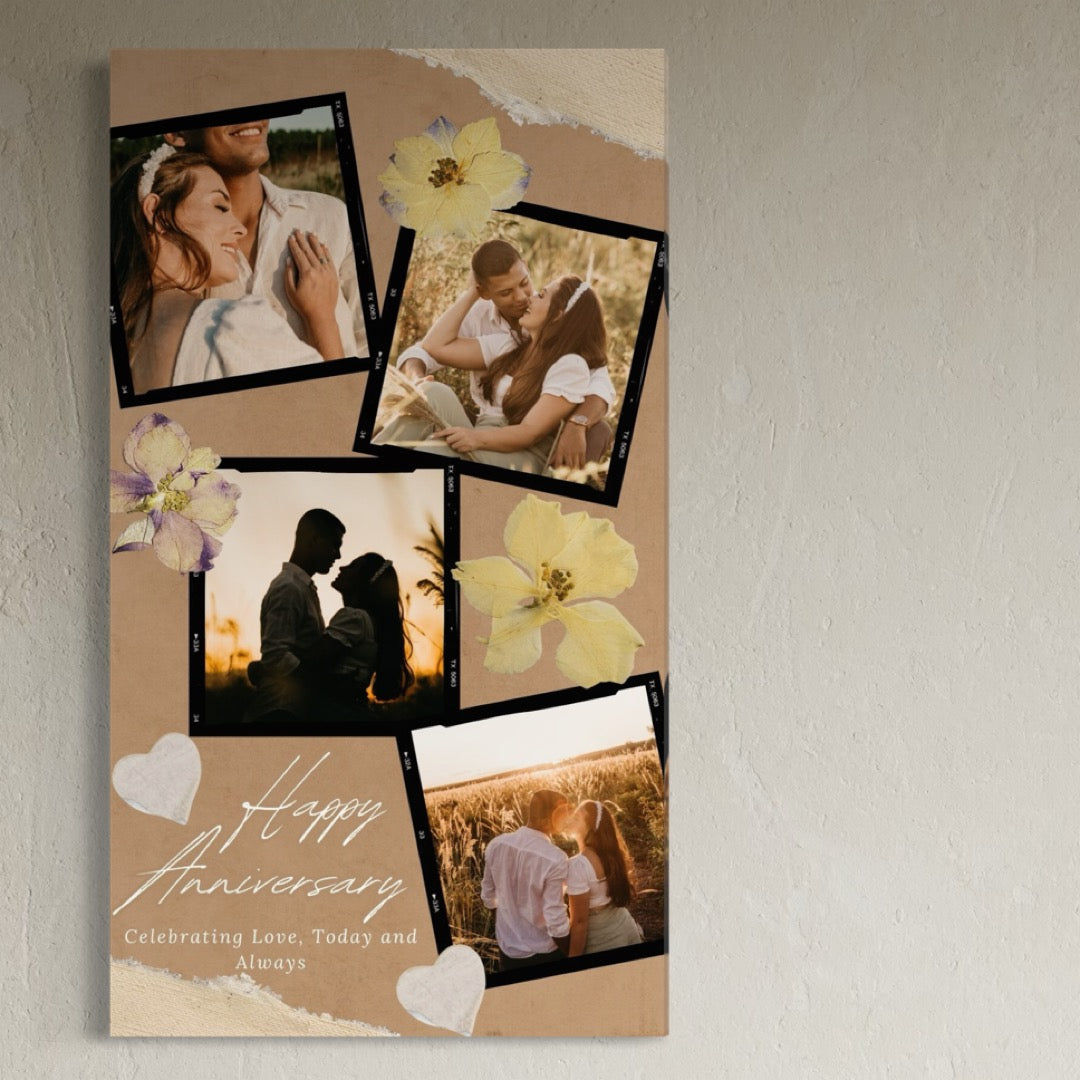 Tablou Canvas Personalizat cu 4 Poze Pentru Aniversari 