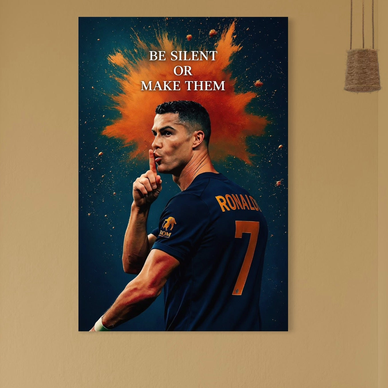 Tablou Canvas Premium, LuxCanva® Q1034, Suprematie Tacuta, Victorie, Ronaldo, Fotbal, Mesaj, Motivational, Succes, Campion, Birou, Dormitor