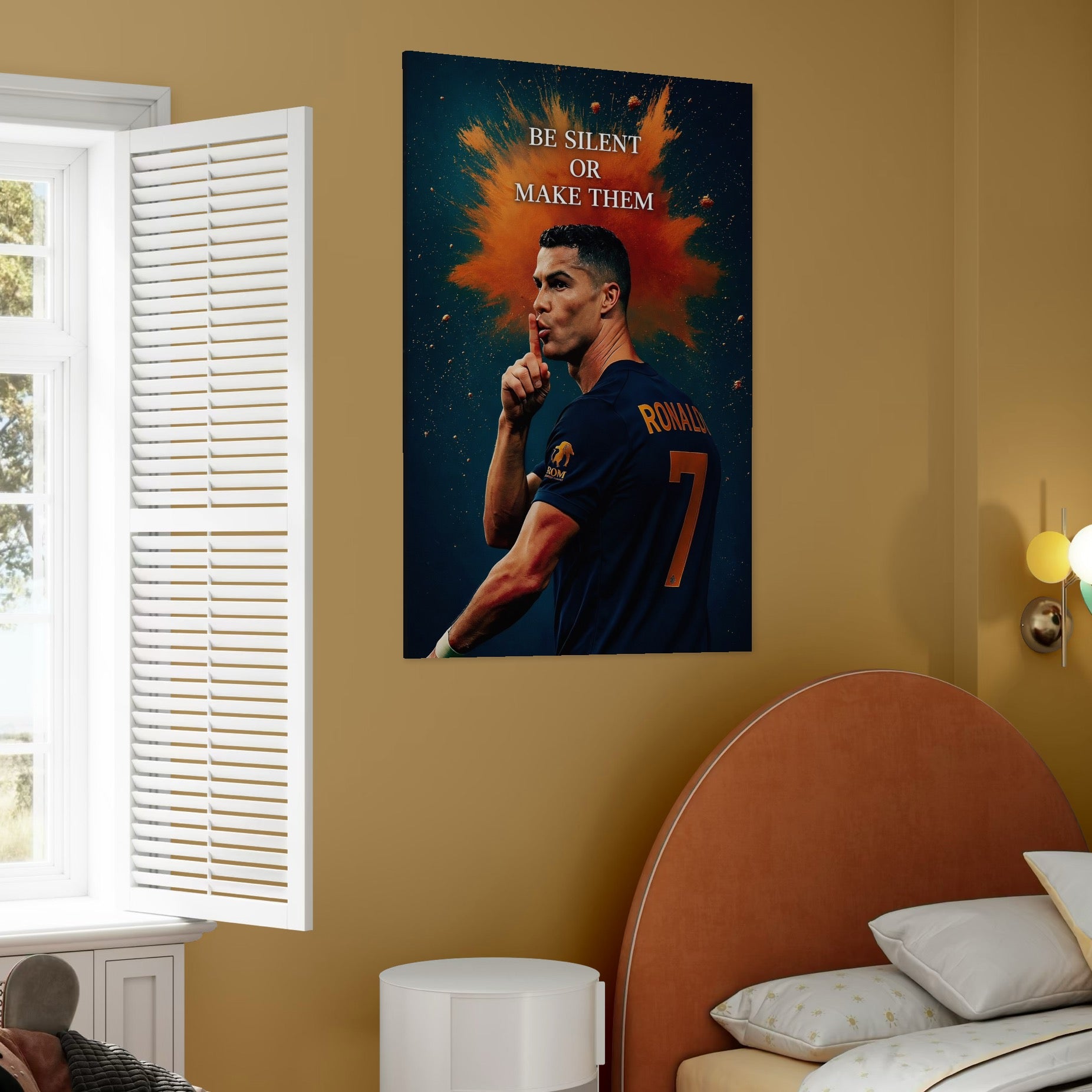 Tablou Canvas Premium, LuxCanva® Q1034, Suprematie Tacuta, Victorie, Ronaldo, Fotbal, Mesaj, Motivational, Succes, Campion, Birou, Dormitor