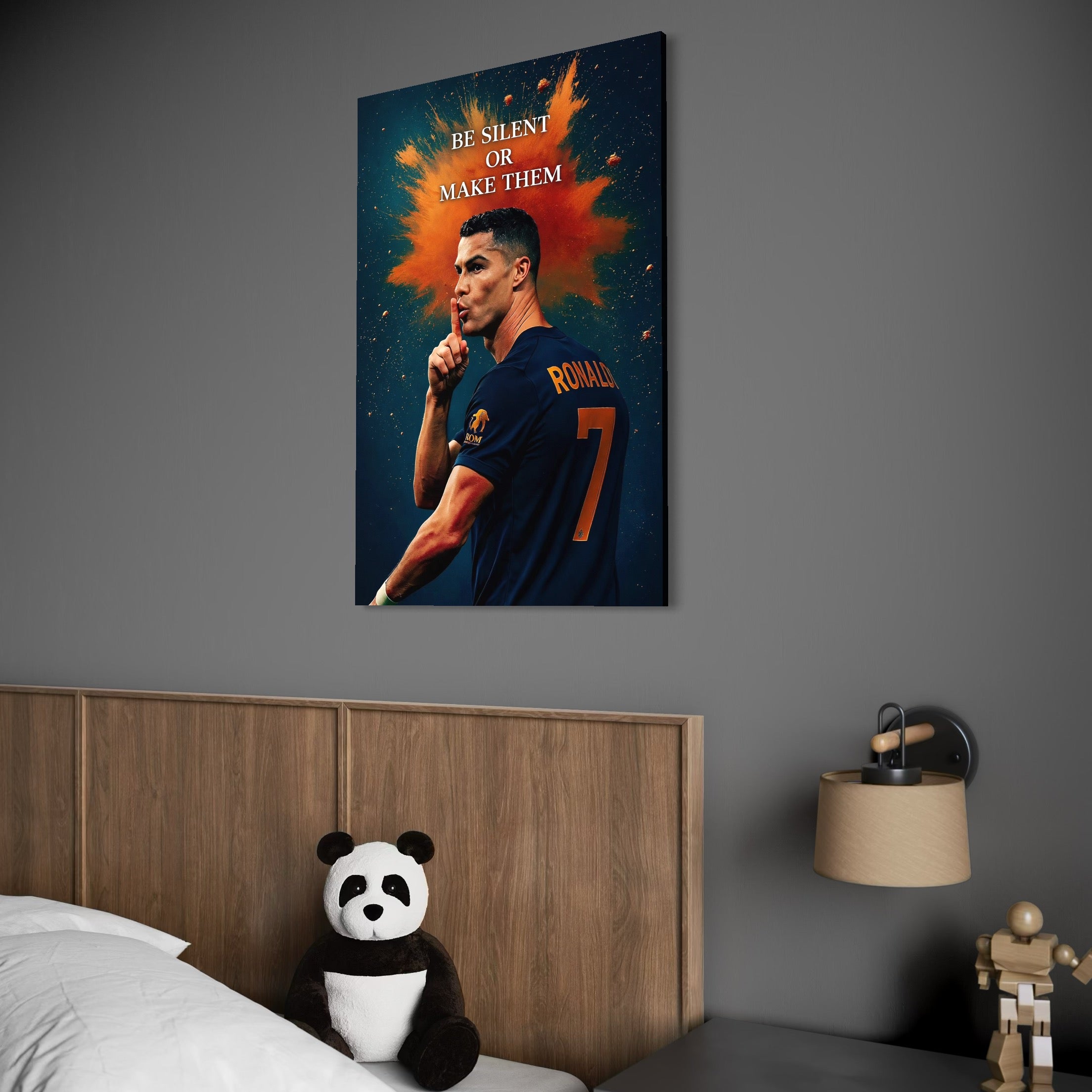 Tablou Canvas Premium, LuxCanva® Q1034, Suprematie Tacuta, Victorie, Ronaldo, Fotbal, Mesaj, Motivational, Succes, Campion, Birou, Dormitor