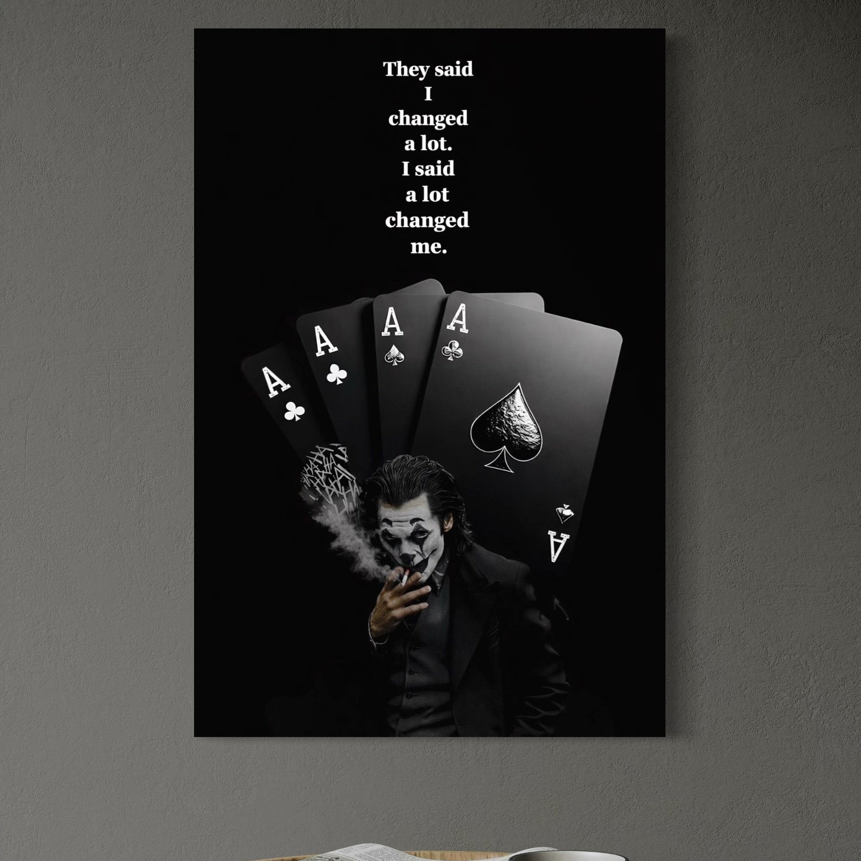 Leinwand Premium Canvas Wandkunst, LuxCanva® Q1035, Karten des Schicksals, Spiel, Runde, Karten, Poker, Joker, Risiko, Risiko, Risiko, Entscheidung, Büro, Schlafzimmer