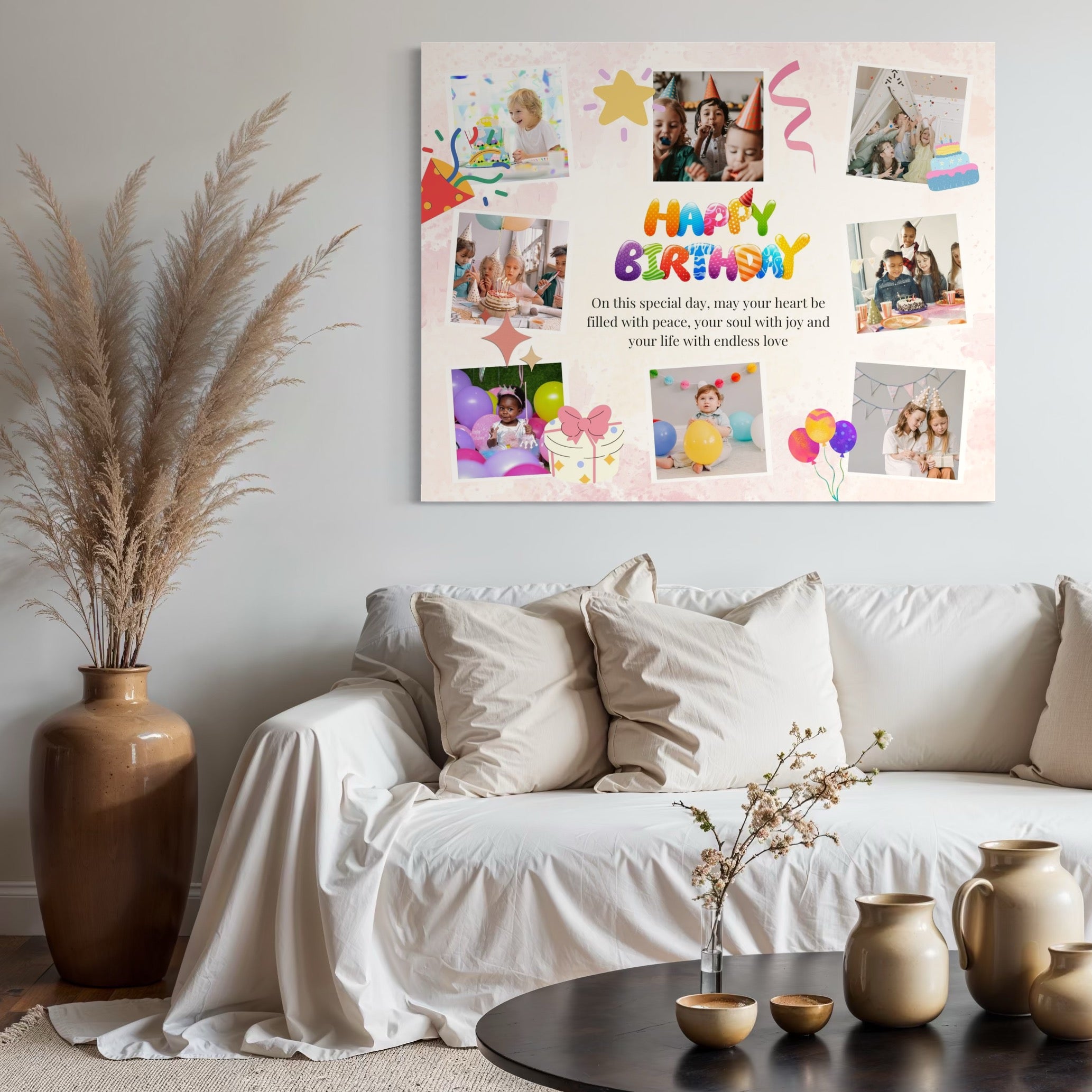 Tablou Canvas Personalizat cu 8 Poze Pentru Aniversari 
