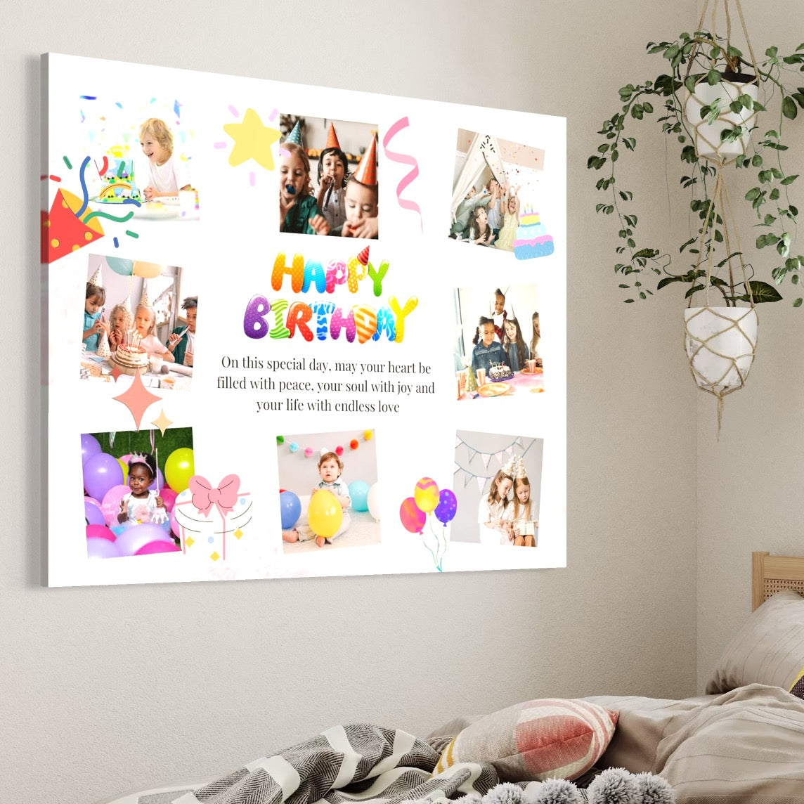 Tablou Canvas Personalizat cu 8 Poze Pentru Aniversari 