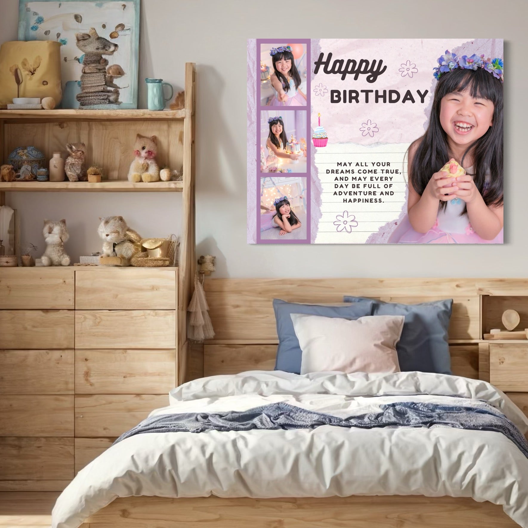 Tablou Canvas Personalizat cu 4 Poze Pentru Aniversari 
