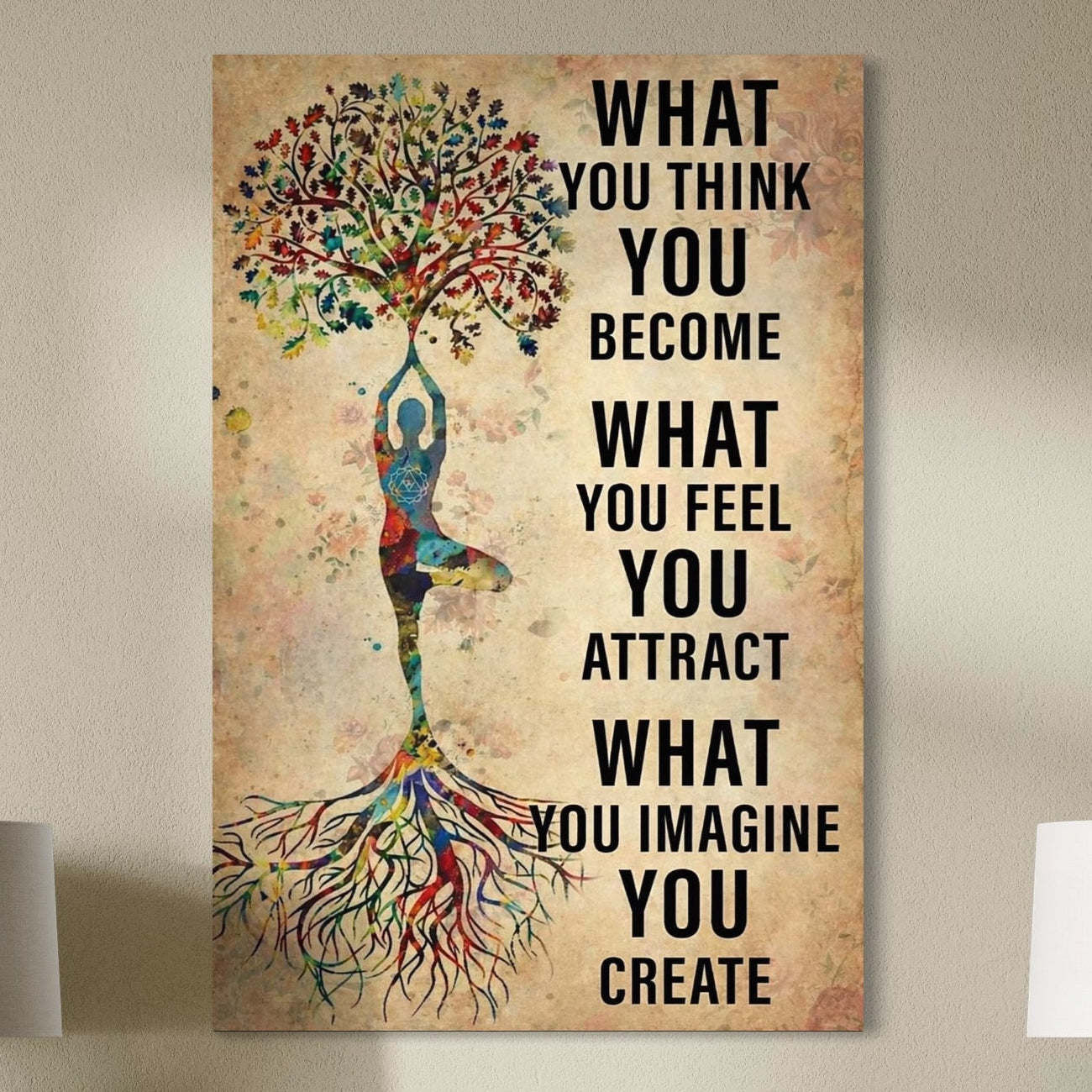 Tablou Canvas Premium, LuxCanva® Q1041, Armonia Sinelui, Energie, Echilibru, Yoga, Ambitie, Pace, Motivatie, Manifestare, Birou, Dormitor