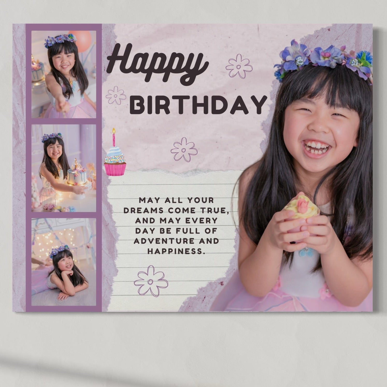 Tablou Canvas Personalizat cu 4 Poze Pentru Aniversari 