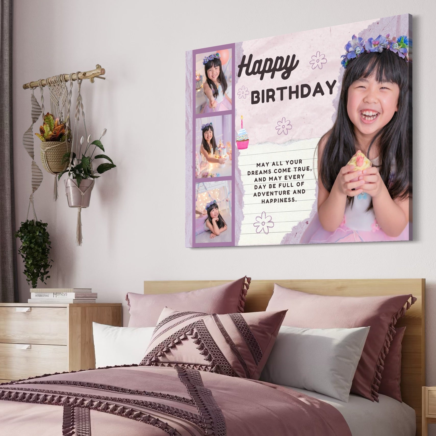 Tablou Canvas Personalizat cu 4 Poze Pentru Aniversari 