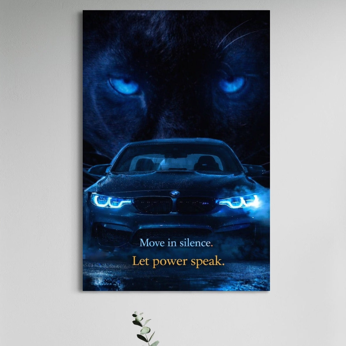 Leinwandbilder Premium, LuxCanva® Q1044, Meister auf der Straße des Lebens, Auto, Panther, Nacht, Kraft, Kontrolle, Entschlossenheit, Motivation, Führer, Büro, Schlafzimmer