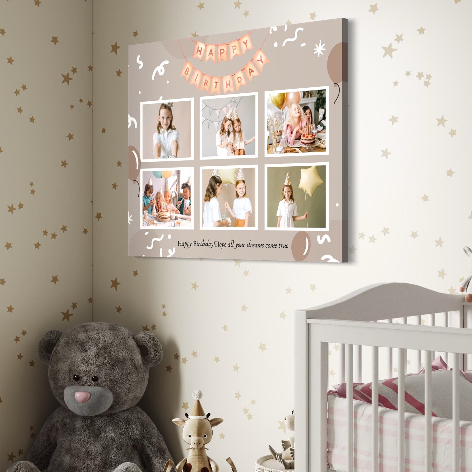 Tablou Canvas Personalizat cu 6 Poze Pentru Aniversari 
