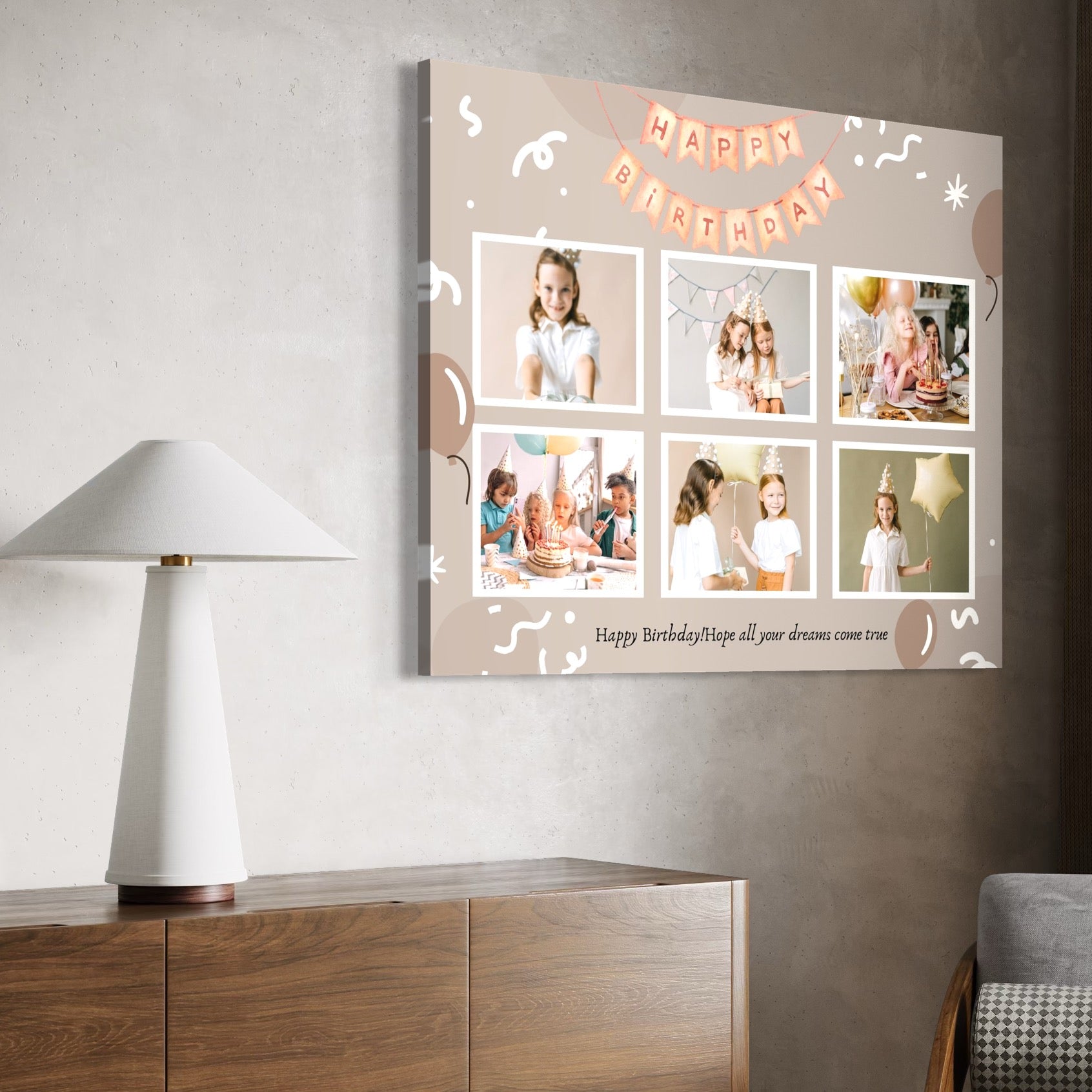 Tablou Canvas Personalizat cu 6 Poze Pentru Aniversari 