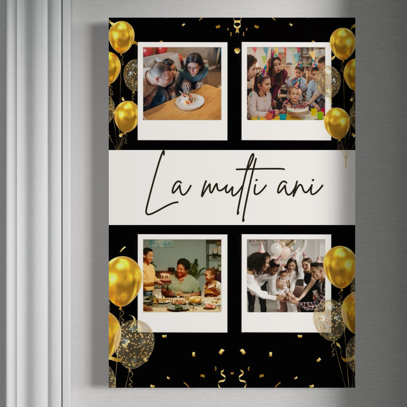 Tablou Canvas Personalizat cu 4 Poze Pentru Aniversari 