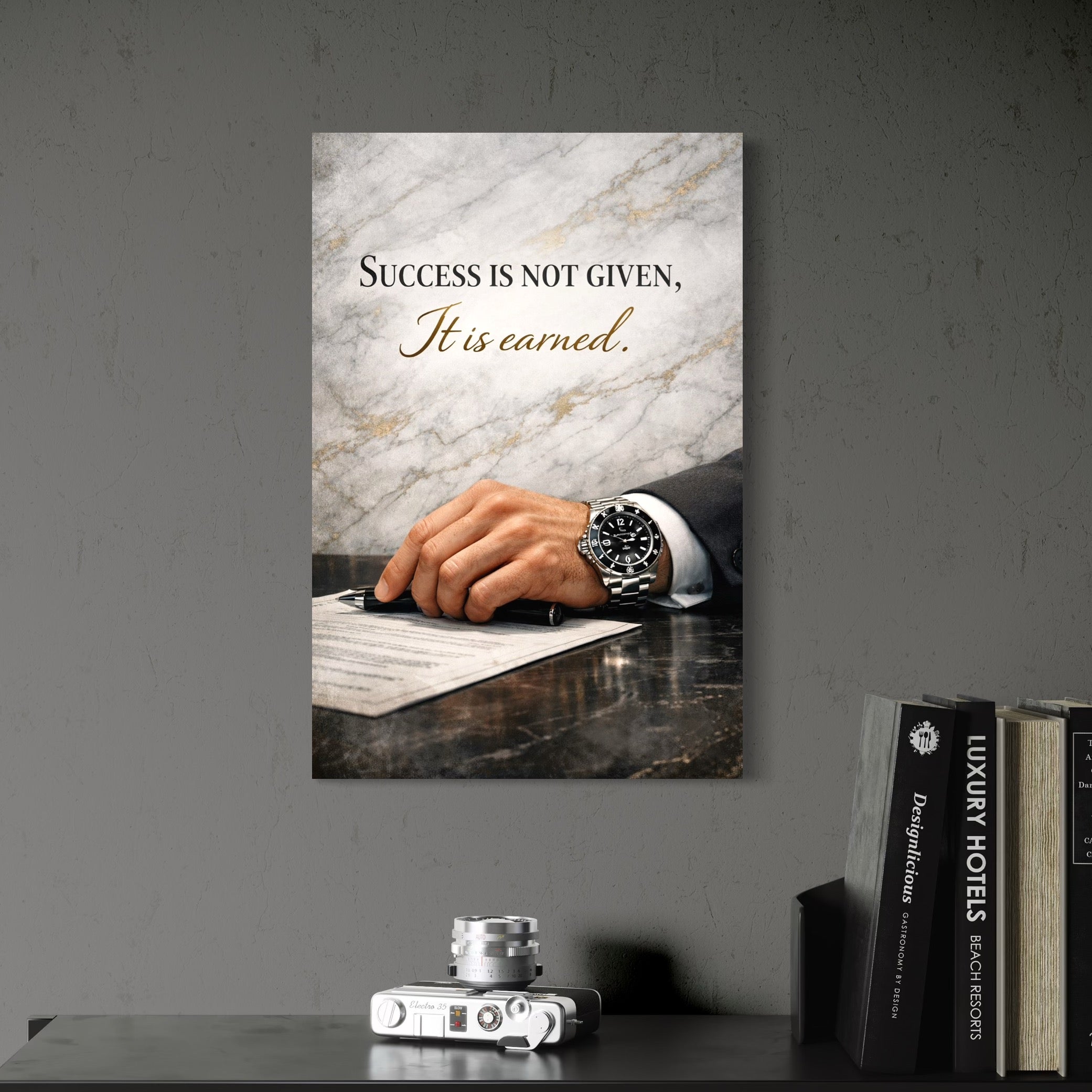 Tablou Canvas Premium, LuxCanva® Q1046, Pretul Succesului, Barbatesc, Lider, Business, Eleganta, Succes, Afaceri, Munca, Motivatie, Birou, Dormitor