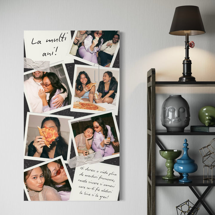 Tablou Canvas Personalizat cu 6 Poze Pentru Aniversari " La multi Ani", PS137