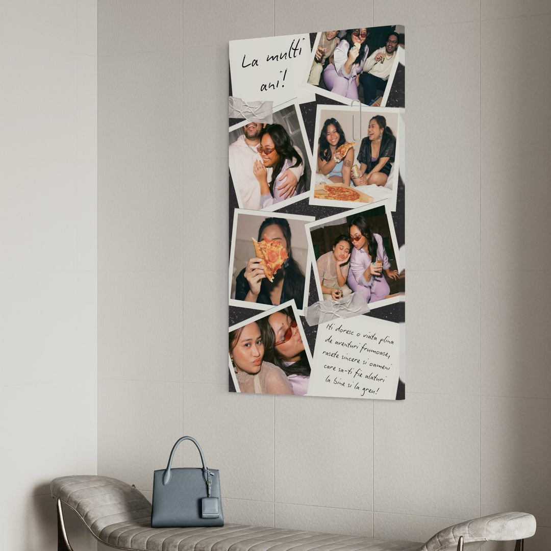 Tablou Canvas Personalizat cu 6 Poze Pentru Aniversari " La multi Ani", PS137