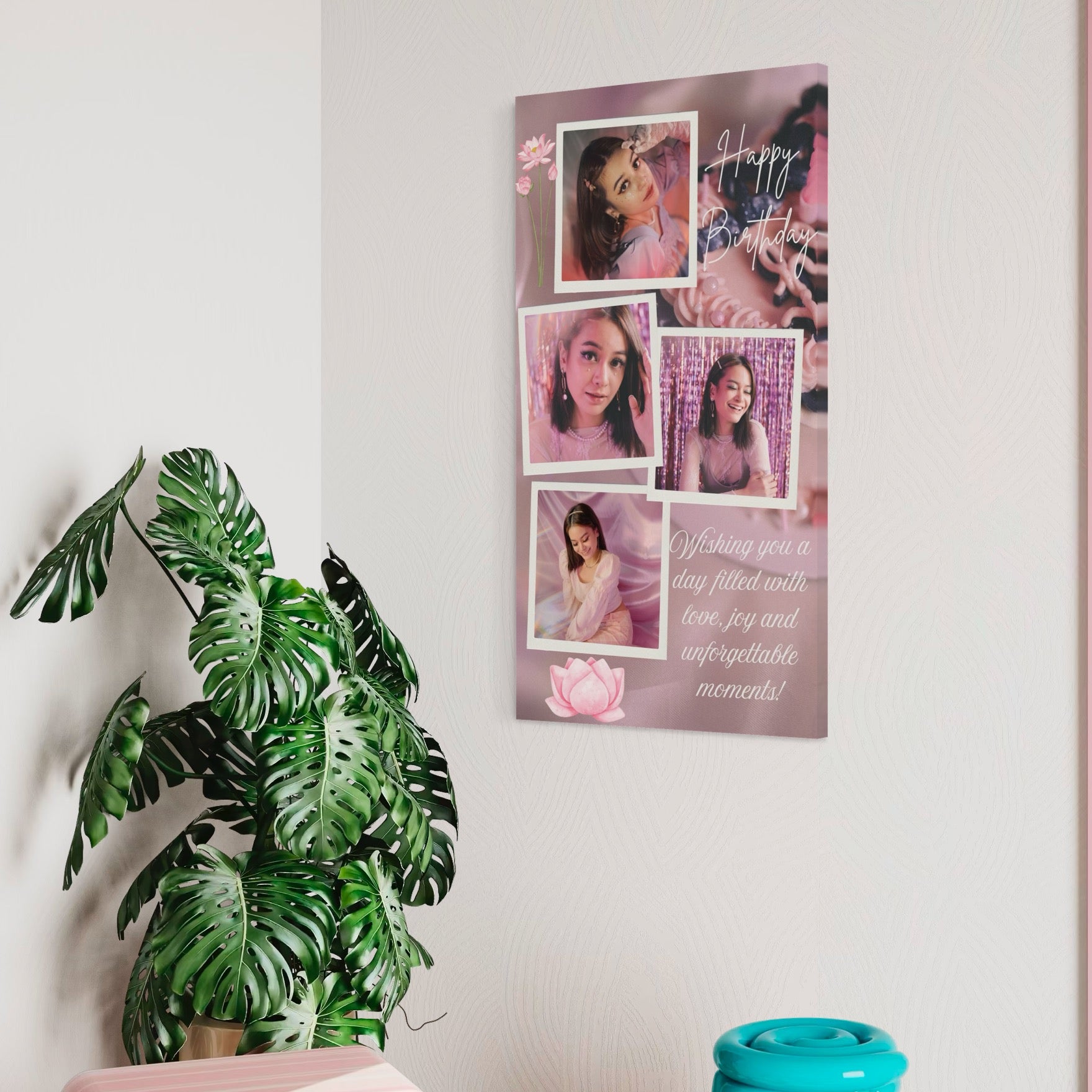 Tablou Canvas Personalizat cu 4 Poze Pentru Aniversari 