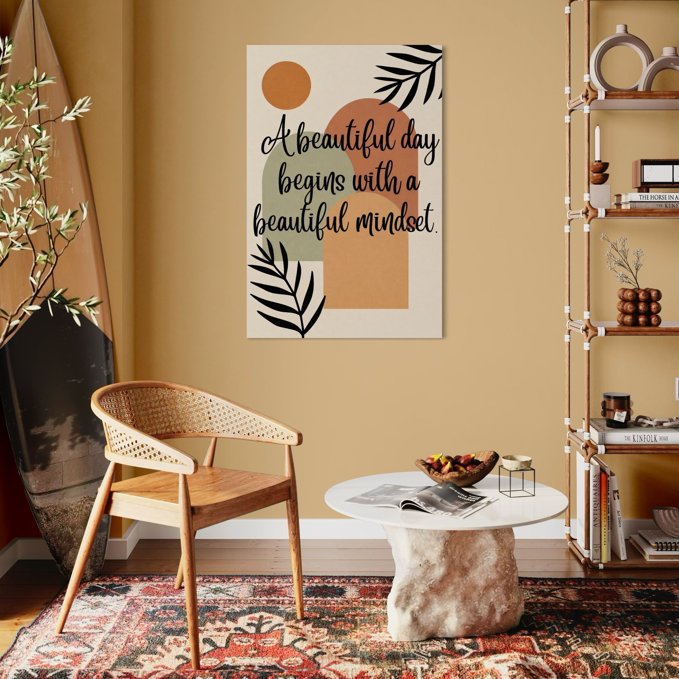 Leinwand Wandkunst Premium, LuxCanva® Q1049, Harmonie des Geistes, Optimismus, Gleichgewicht, Zen, Energie, Energie, Botschaft, motivierend, natürlich, heiter, natürlich, Büro, Schlafzimmer