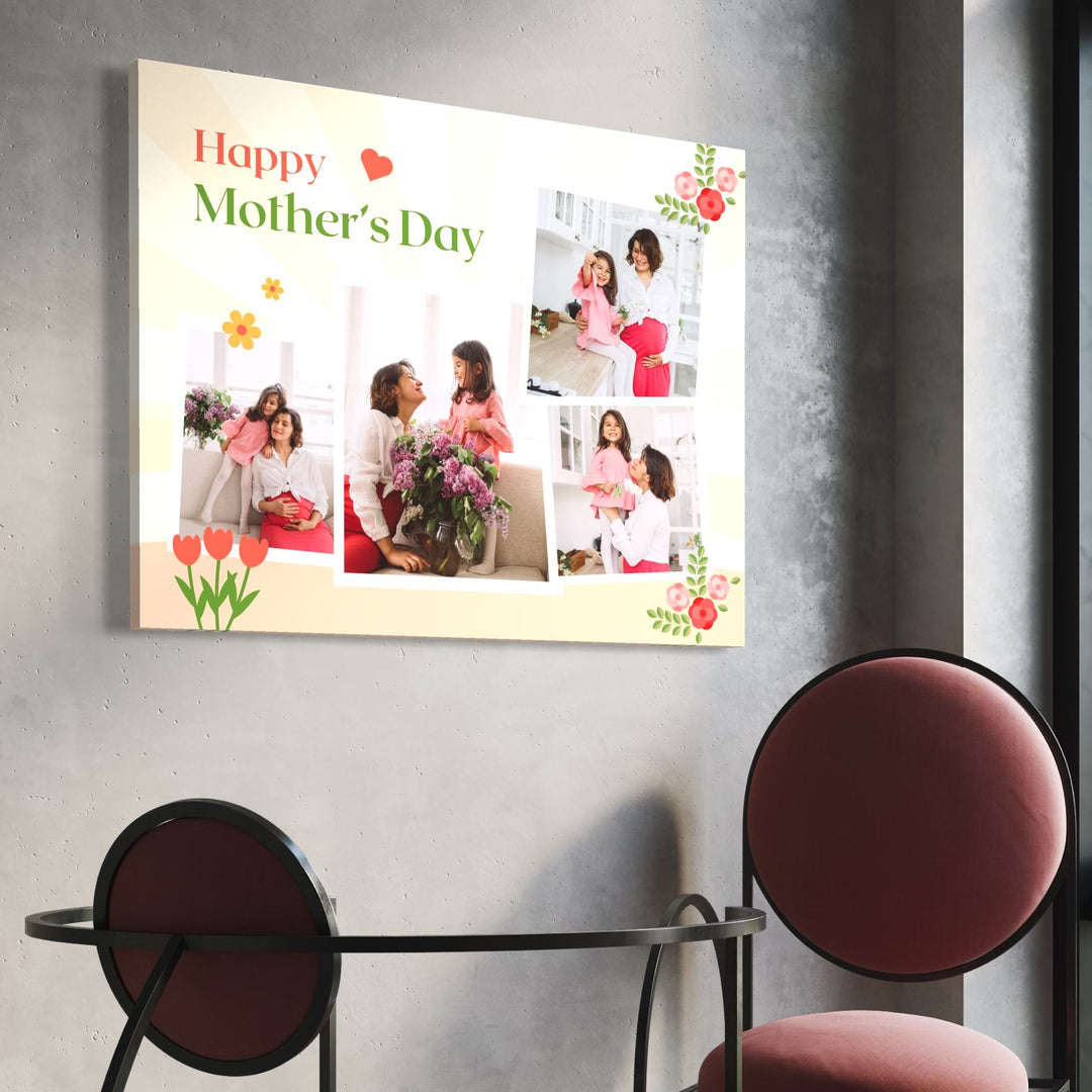 Personalisierte Leinwand Leinwandbilder mit 4 Bildern für Mama "Happy Mother's Day", PS142