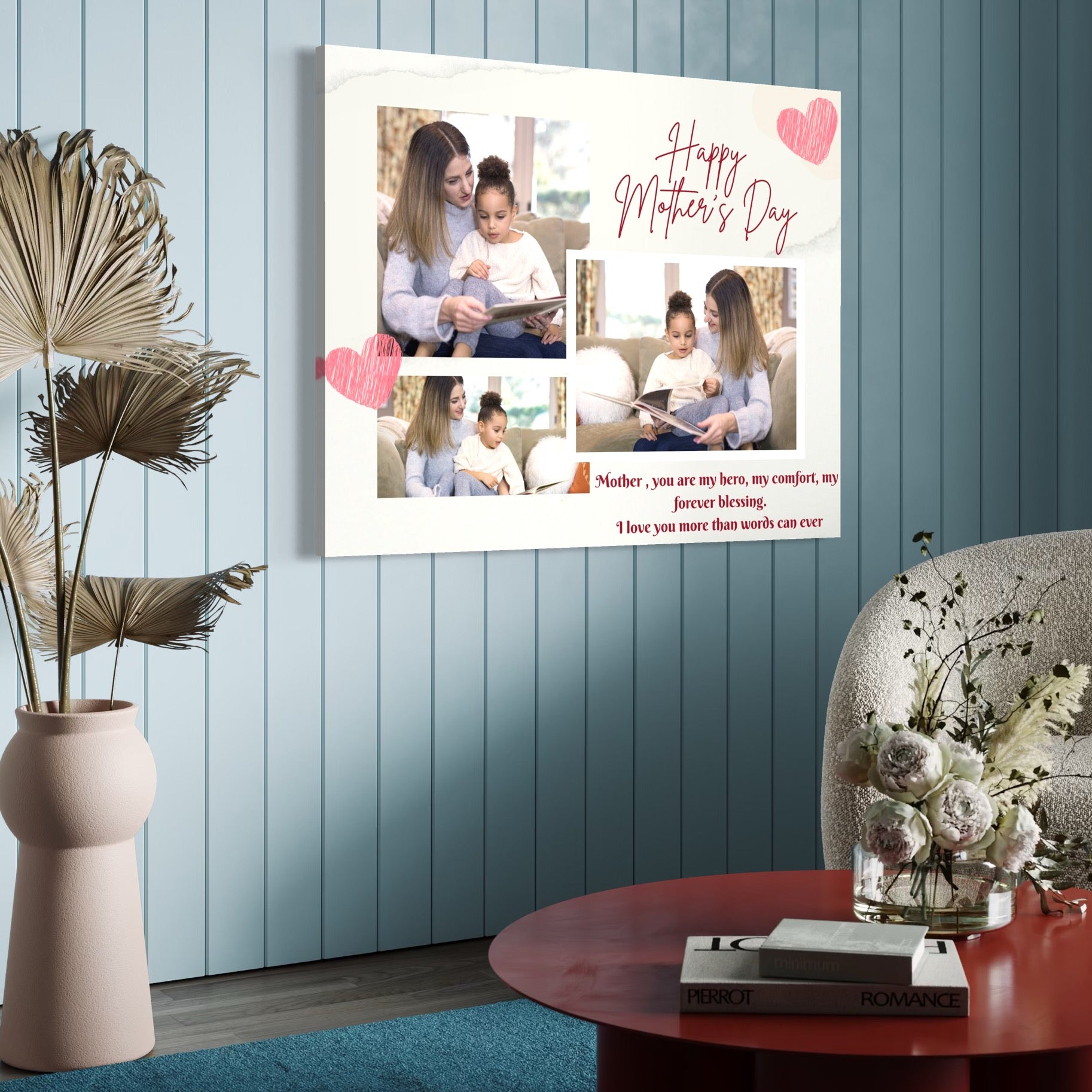 Tablou Canvas Personalizat cu 3 Poze Pentru Mama 