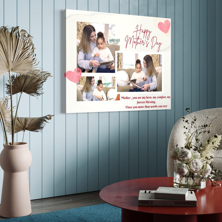 Tablou Canvas Personalizat cu 3 Poze Pentru Mama "Happy Mother's Day", PS147