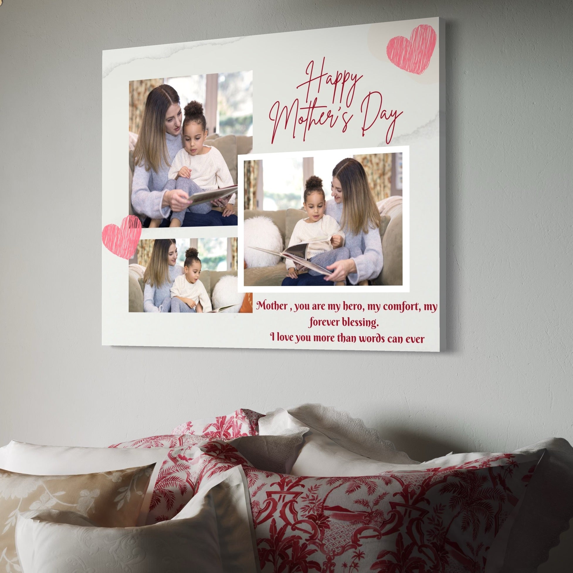Tablou Canvas Personalizat cu 3 Poze Pentru Mama 
