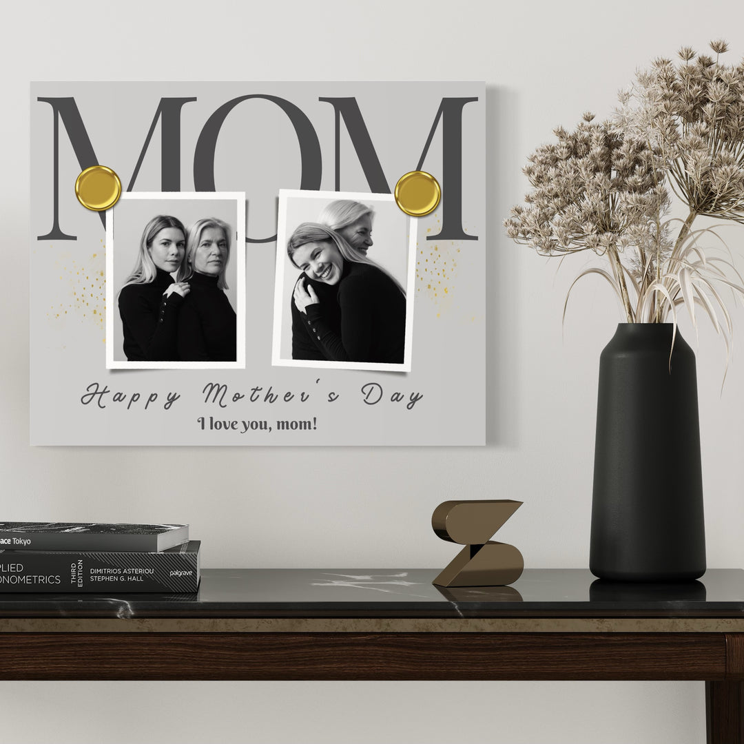 Personalisierte Leinwand Leinwandbilder mit 2 Bildern für Mama "Happy Mother's Day", PS150