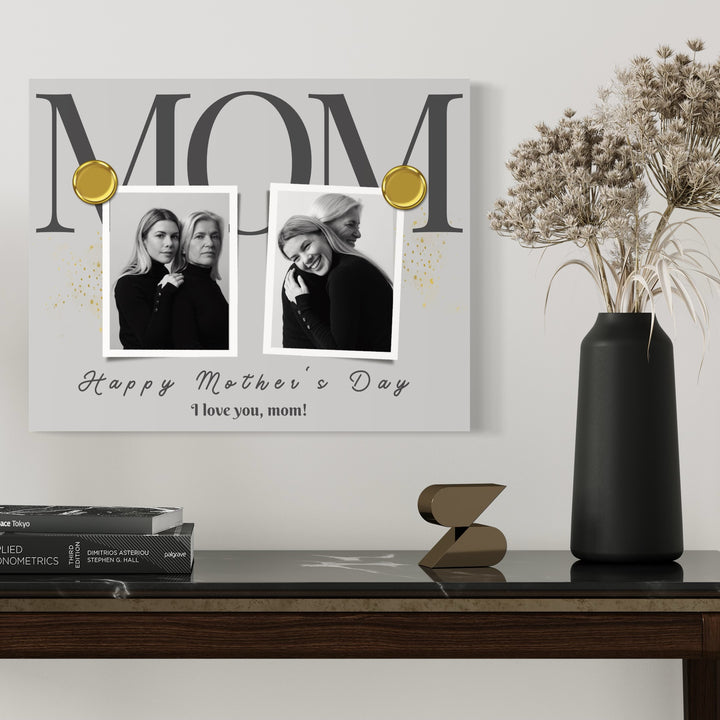 Personalisierte Leinwand Leinwandbilder mit 2 Bildern für Mama "Happy Mother's Day", PS150