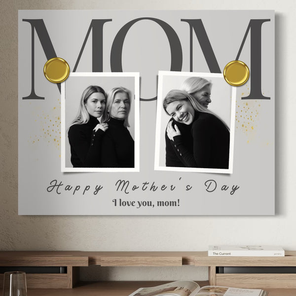Personalisierte Leinwand Leinwandbilder mit 2 Bildern für Mama "Happy Mother's Day", PS150