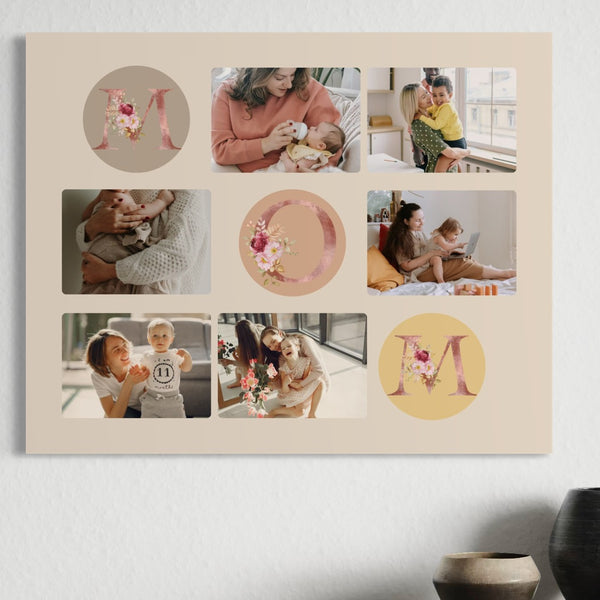 Personalisiertes Leinwandbild mit 6 Fotos für Mama "Mama", PS152
