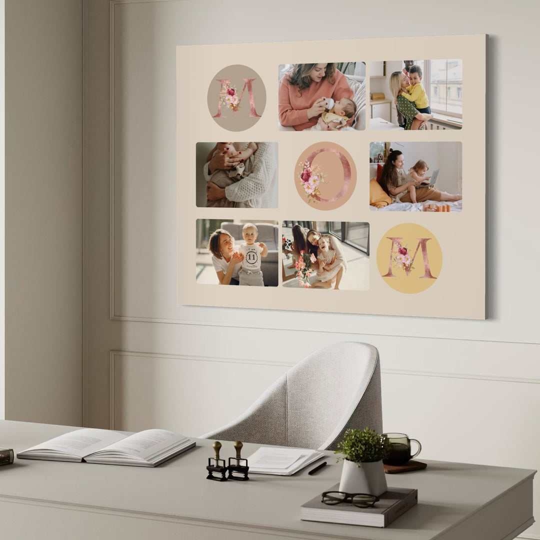 Personalisiertes Leinwandbild mit 6 Fotos für Mama "Mama", PS152