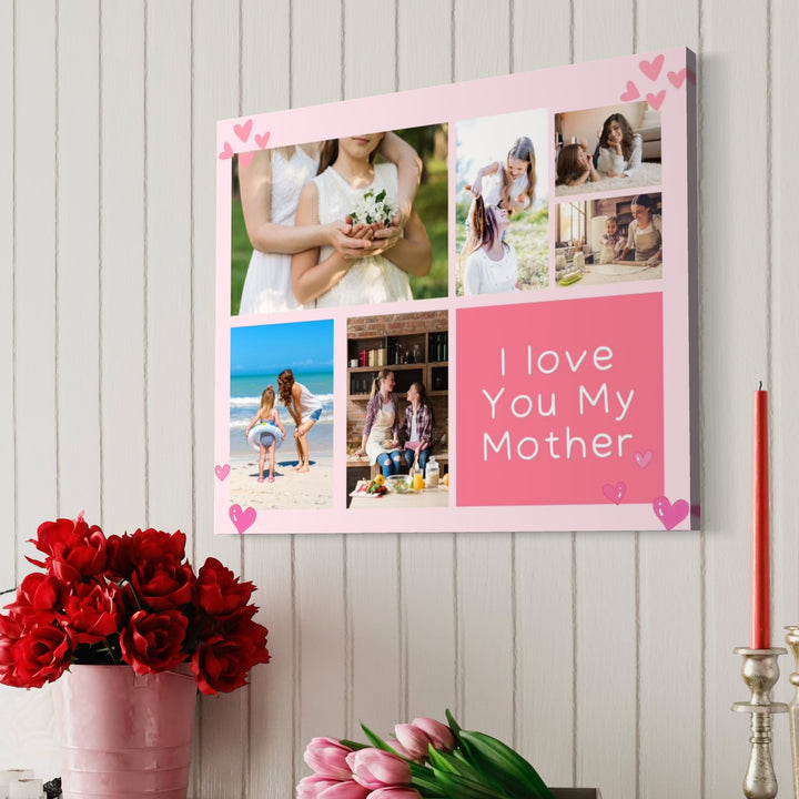 Personalisierte Leinwandbilder mit 6 Fotos für Mama "Ich liebe dich meine Mutter", PS154