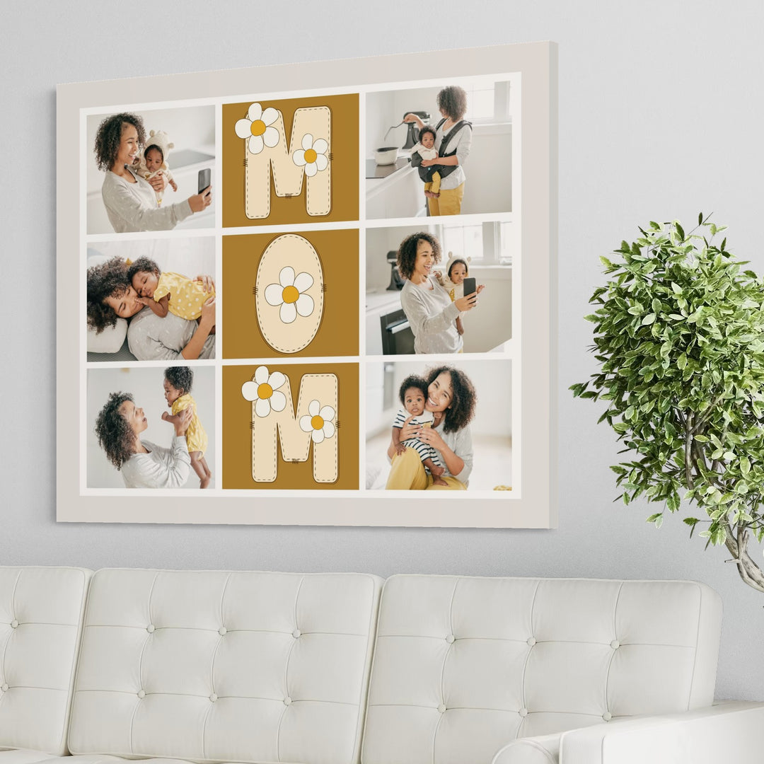 Personalisiertes Leinwandbild mit 6 Fotos für Mama "Mama", PS156
