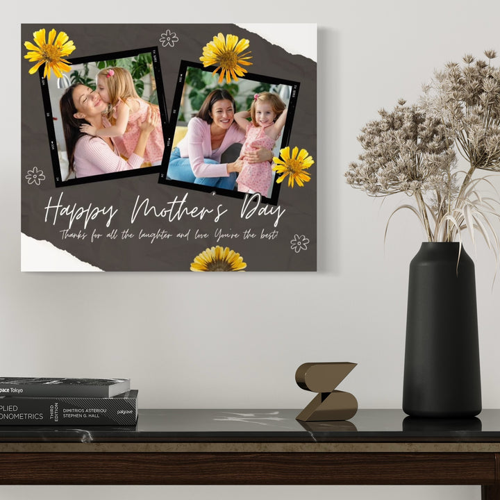 Personalisiertes Leinwandbild mit 2 Bildern für Mama "Happy Mother's Day", PS157