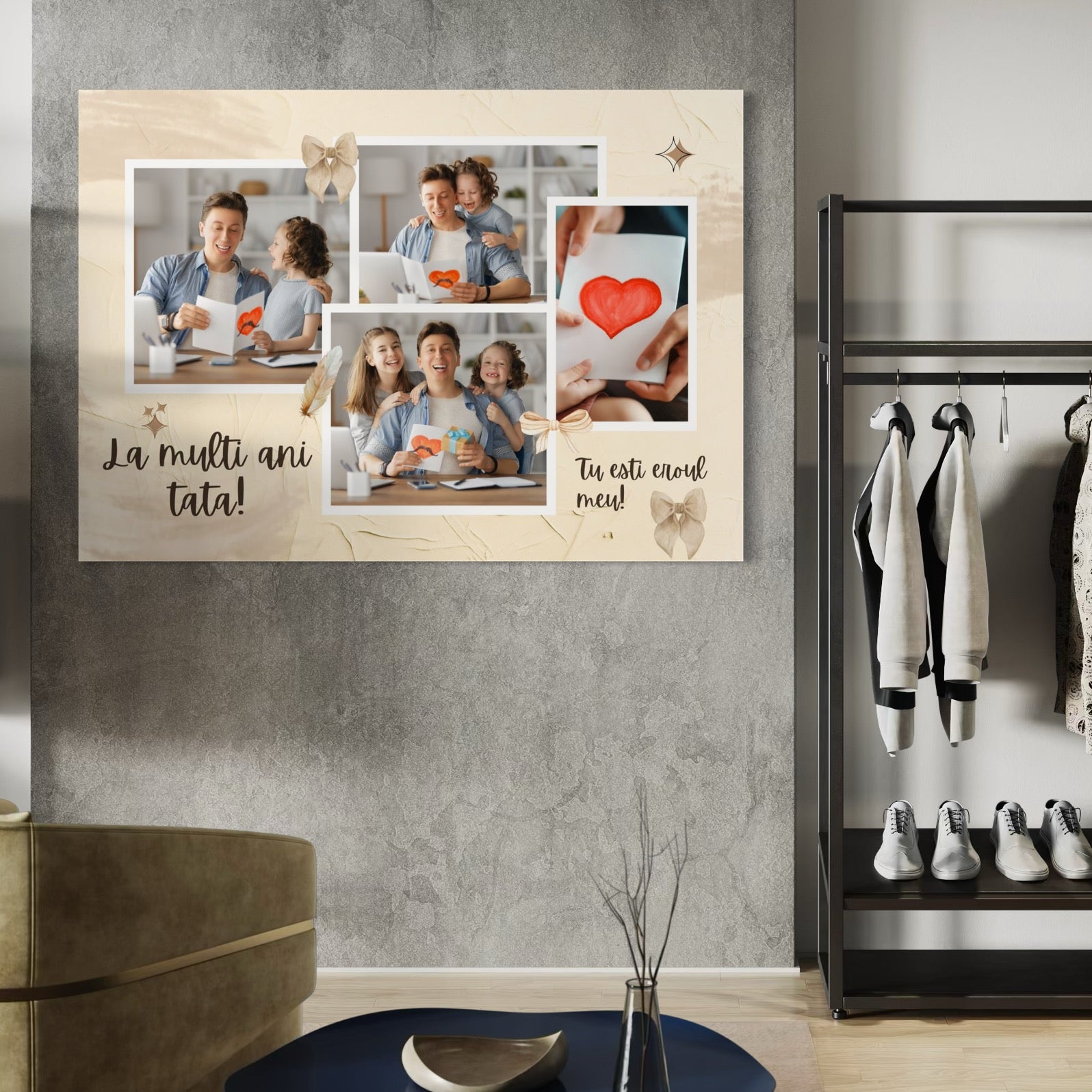 Tablou Canvas Personalizat cu 4 Poze Pentru Tata 