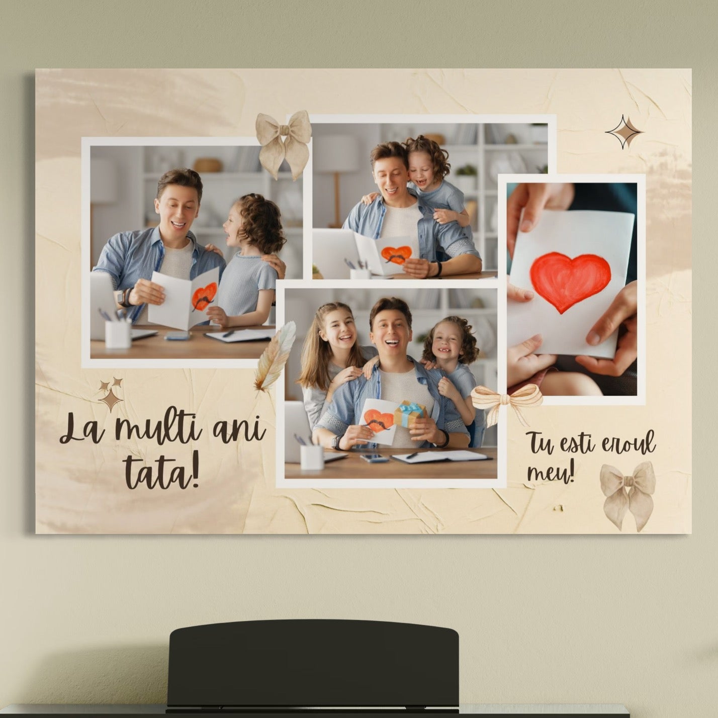 Tablou Canvas Personalizat cu 4 Poze Pentru Tata 