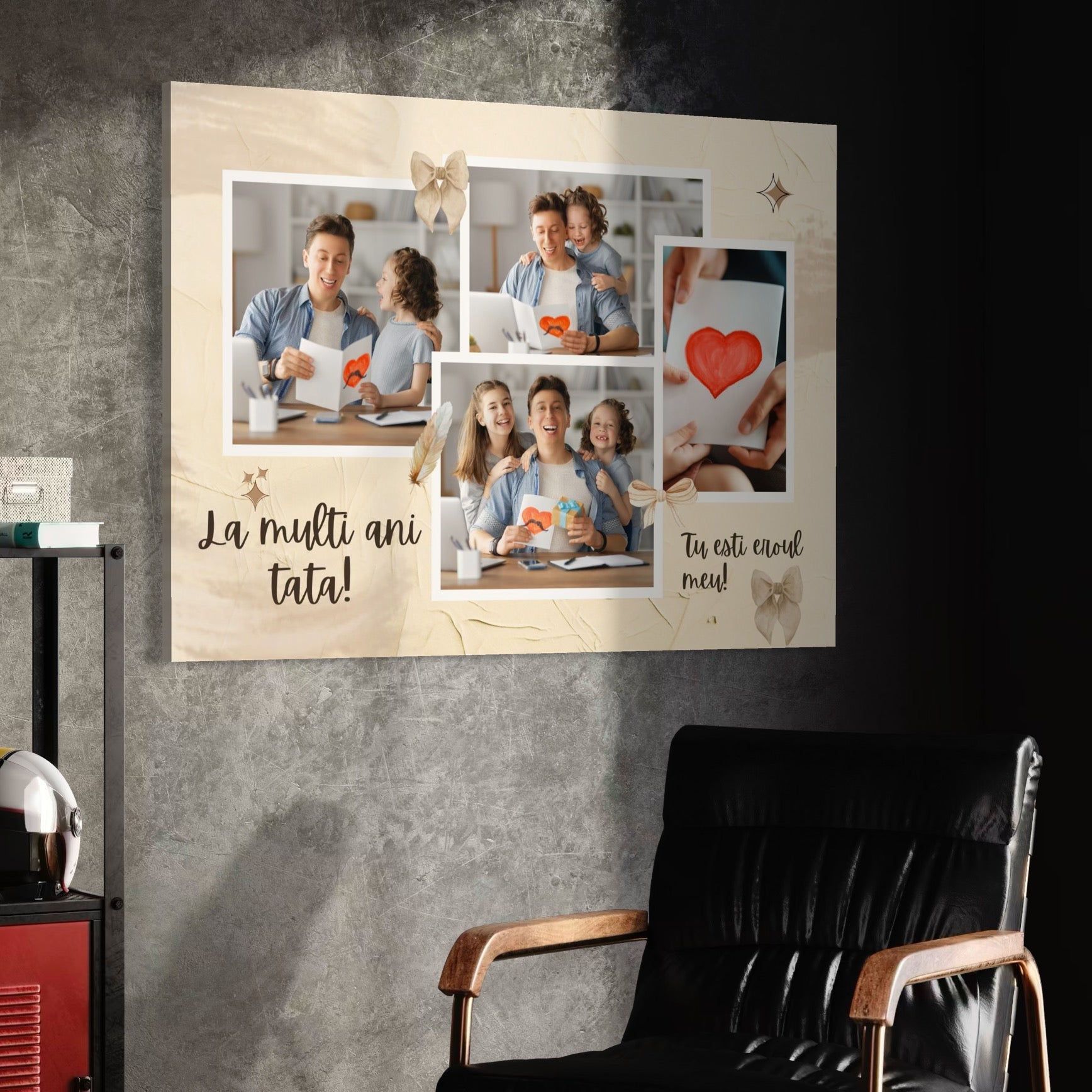 Tablou Canvas Personalizat cu 4 Poze Pentru Tata 