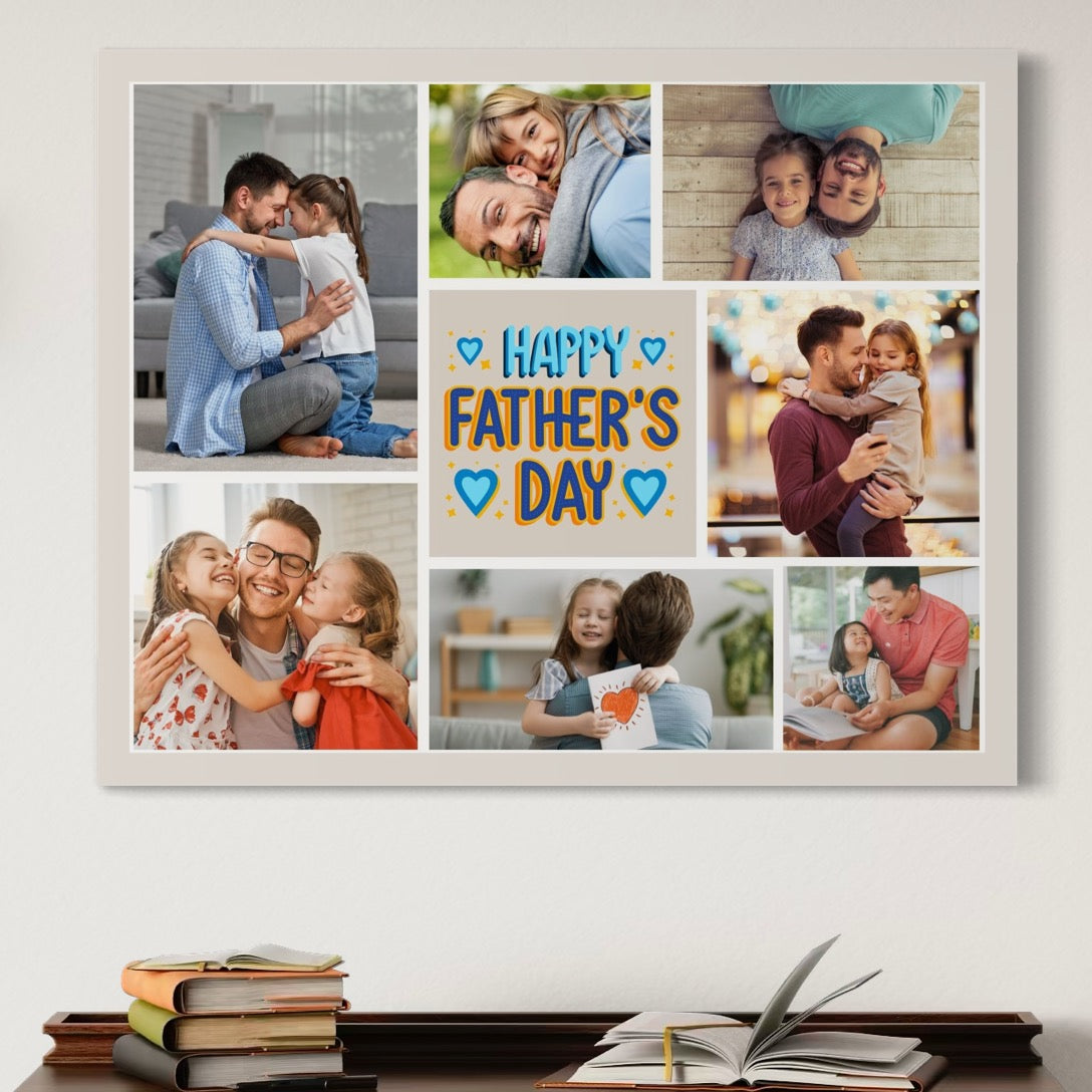 Tablou Canvas Personalizat cu 7 Poze Pentru Tata 