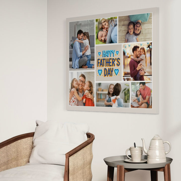 Tablou Canvas Personalizat cu 7 Poze Pentru Tata "Happy Father's Day", PS161