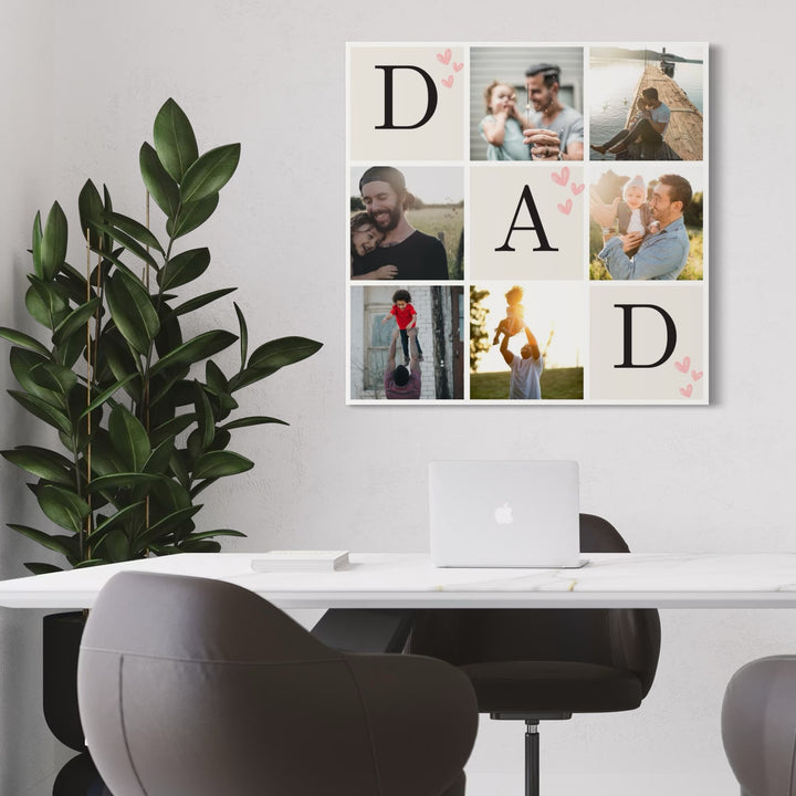 Personalisiertes Leinwandbild mit 6 Fotos für Papa "Dad", PS163