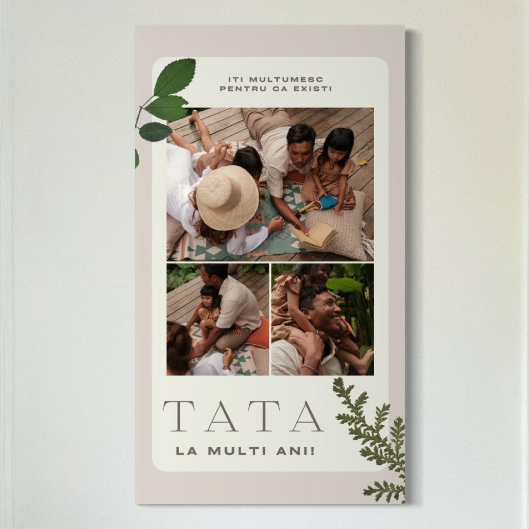 Tablou Canvas Personalizat cu 3 Poze Pentru Tata 