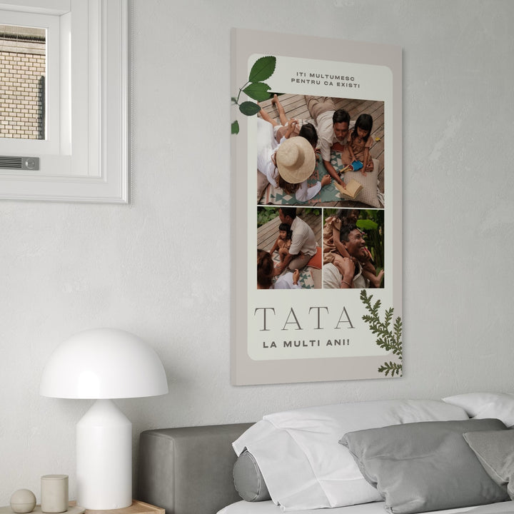 Personalisierte Leinwand Leinwand Wandbild mit 3 Fotos für Papa "Happy Birthday Dad", PS166