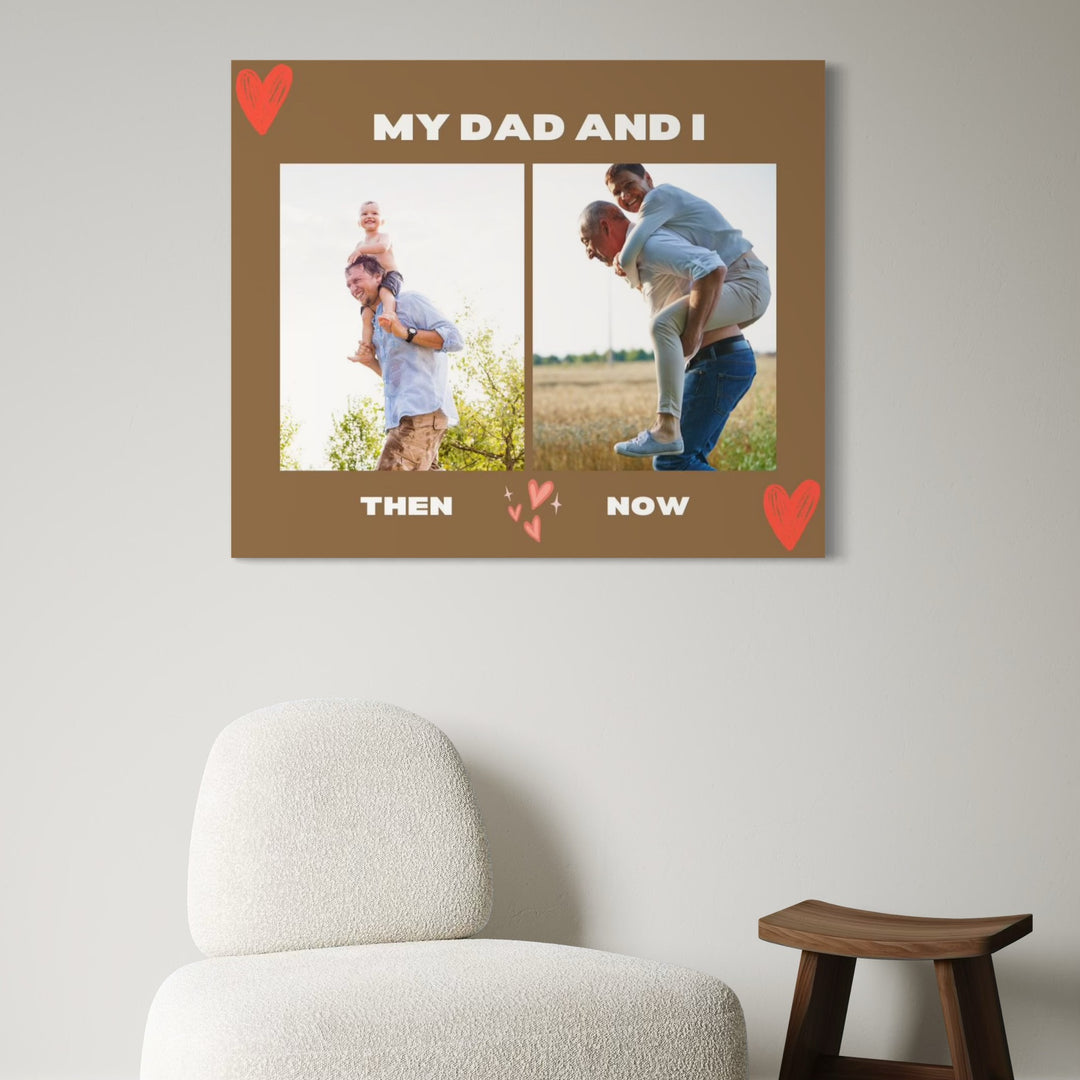 Tablou Canvas Personalizat cu 2 Poze Pentru Tata "My Dad And I", PS168