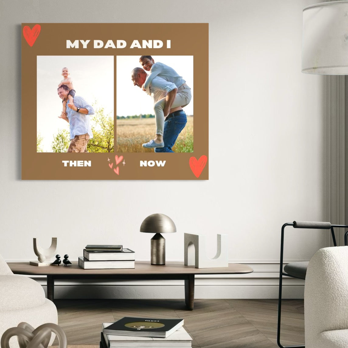 Tablou Canvas Personalizat cu 2 Poze Pentru Tata 