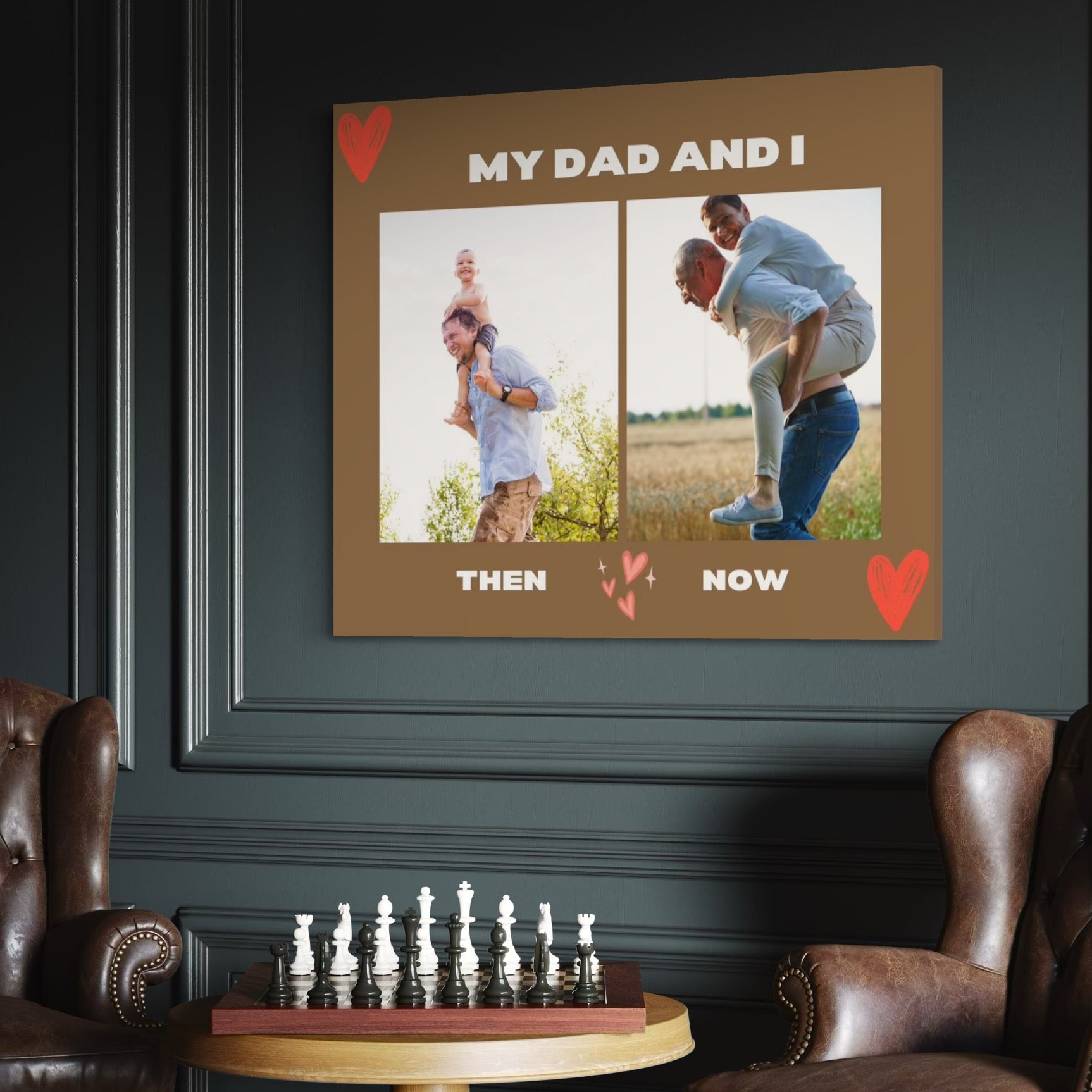 Tablou Canvas Personalizat cu 2 Poze Pentru Tata 