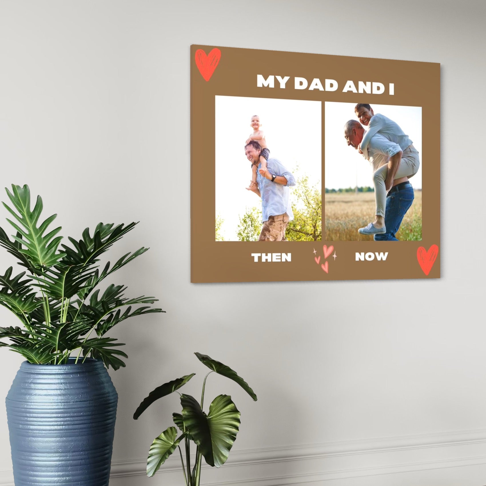 Tablou Canvas Personalizat cu 2 Poze Pentru Tata 