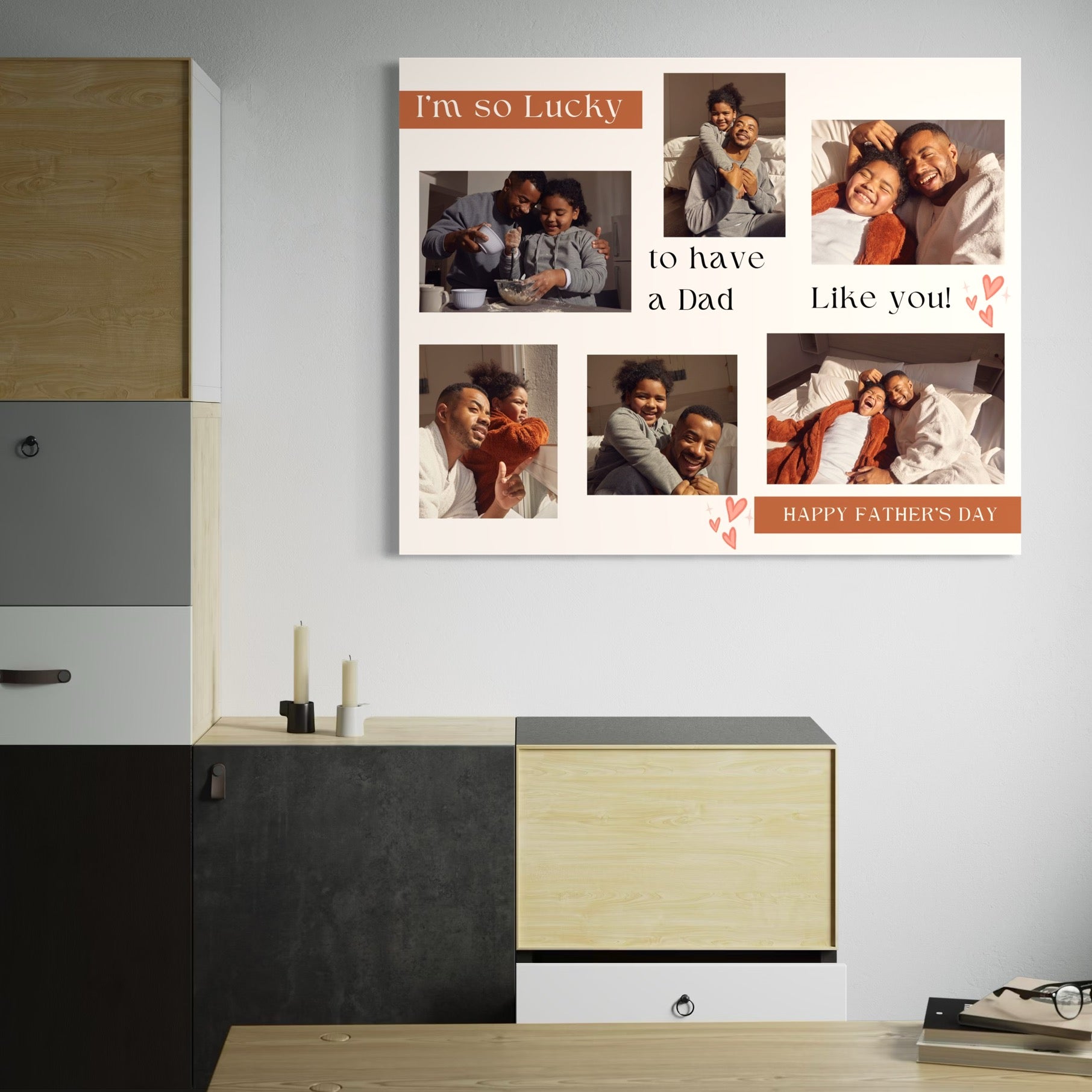 tablou canvas personalizat cu 6 poze despre tata