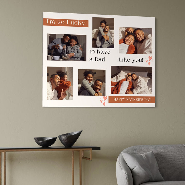 tablou canvas personalizat cu 6 poze despre tata