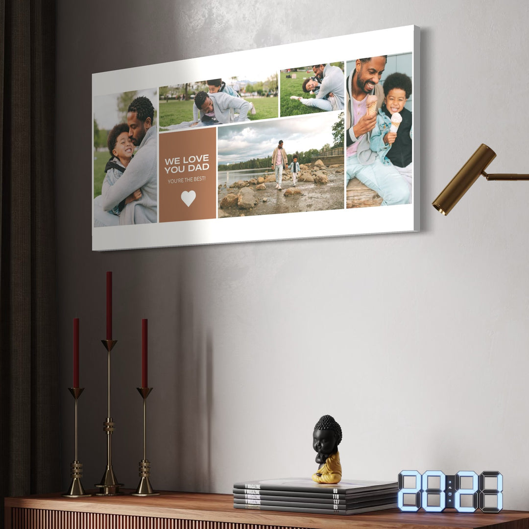Personalisierte Leinwand Leinwandbild mit 5 Fotos für Papa "Wir lieben dich Papa", PS170