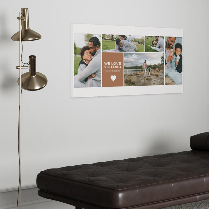 Personalisierte Leinwand Leinwandbild mit 5 Fotos für Papa "Wir lieben dich Papa", PS170