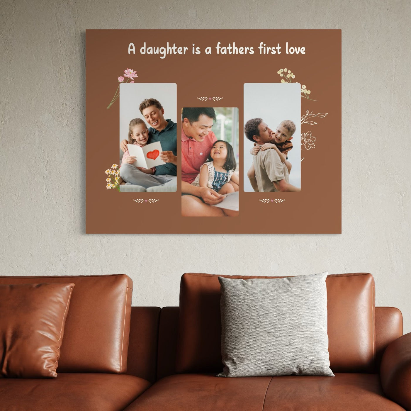 Tablou Canvas Personalizat cu 3 Poze Pentru Tata 